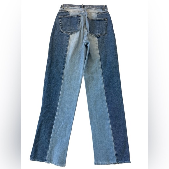 PacSun 90’s Colorblock Two-Tone High Rise Straight Leg Jeans - Picture 8 of 12